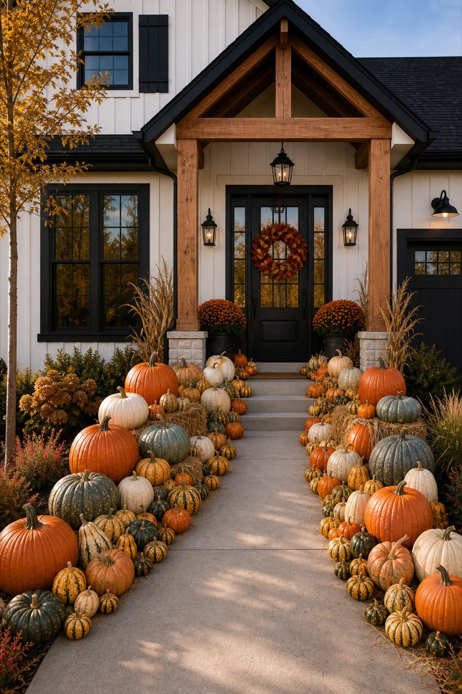 Large premium pumpkin walkway display
